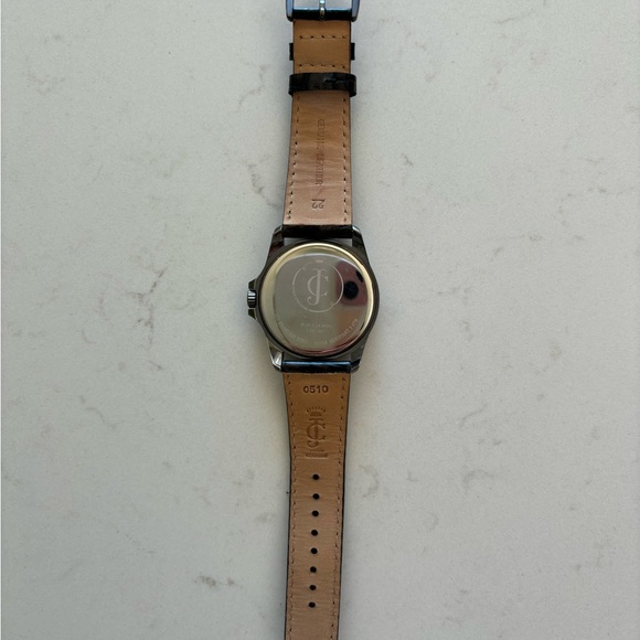 Juicy Couture Genuine Black Leather Watch - Picture 3 of 5